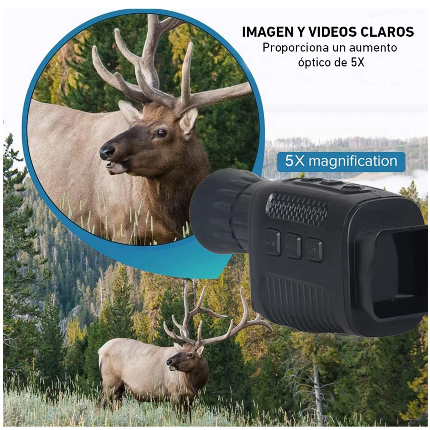 Cámara monocular NV100 visión nocturna 4K zoom 5X telescopio - Image 5